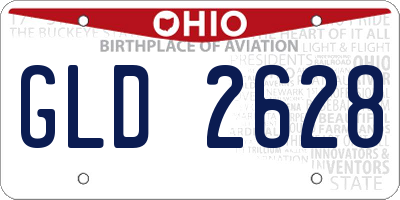 OH license plate GLD2628