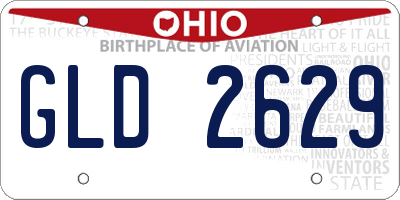 OH license plate GLD2629