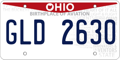 OH license plate GLD2630