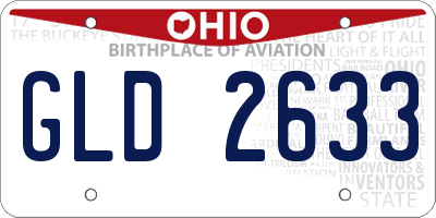 OH license plate GLD2633