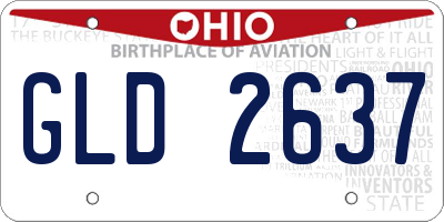 OH license plate GLD2637
