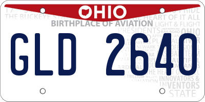 OH license plate GLD2640