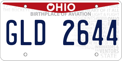 OH license plate GLD2644
