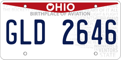OH license plate GLD2646