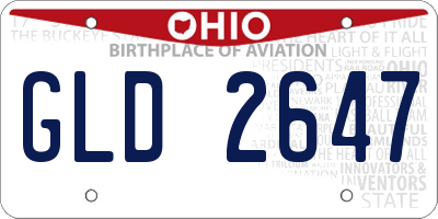OH license plate GLD2647