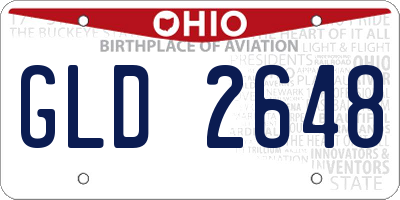 OH license plate GLD2648