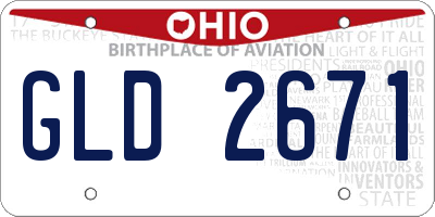 OH license plate GLD2671