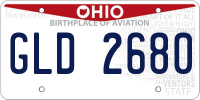 OH license plate GLD2680