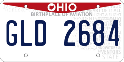 OH license plate GLD2684