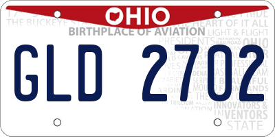 OH license plate GLD2702