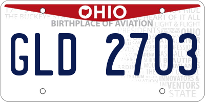 OH license plate GLD2703