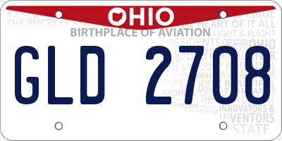 OH license plate GLD2708