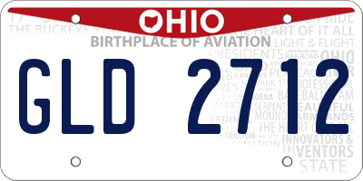 OH license plate GLD2712