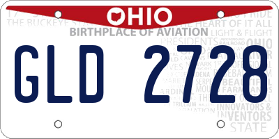 OH license plate GLD2728