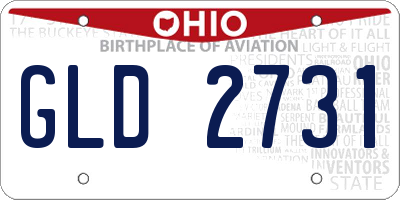 OH license plate GLD2731