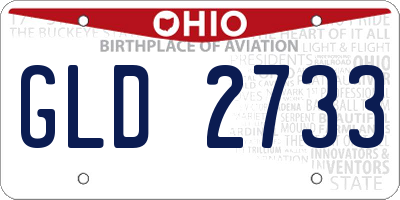 OH license plate GLD2733