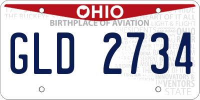 OH license plate GLD2734