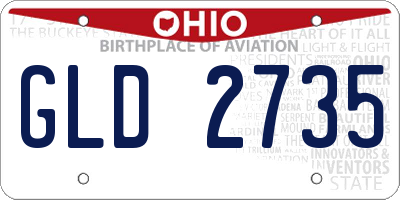 OH license plate GLD2735