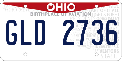 OH license plate GLD2736