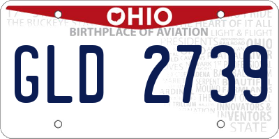 OH license plate GLD2739