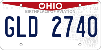 OH license plate GLD2740