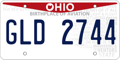 OH license plate GLD2744
