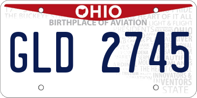 OH license plate GLD2745