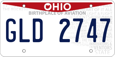 OH license plate GLD2747