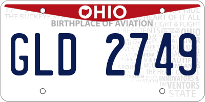 OH license plate GLD2749