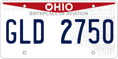 OH license plate GLD2750
