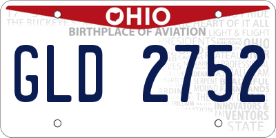 OH license plate GLD2752