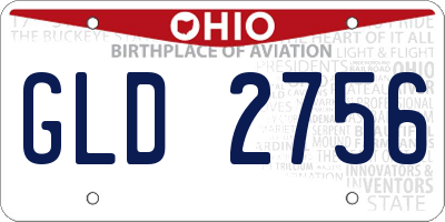 OH license plate GLD2756