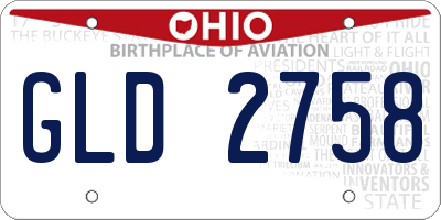 OH license plate GLD2758