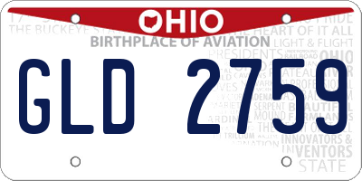 OH license plate GLD2759