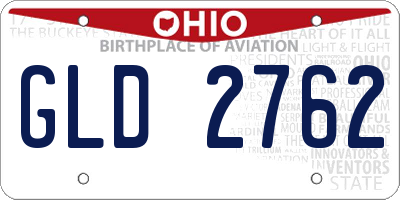 OH license plate GLD2762