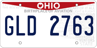 OH license plate GLD2763