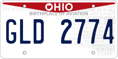 OH license plate GLD2774