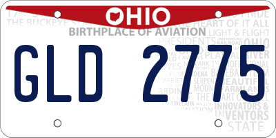 OH license plate GLD2775