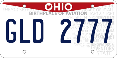 OH license plate GLD2777