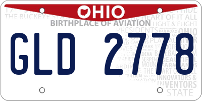 OH license plate GLD2778