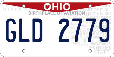 OH license plate GLD2779