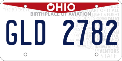 OH license plate GLD2782