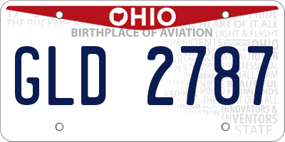 OH license plate GLD2787