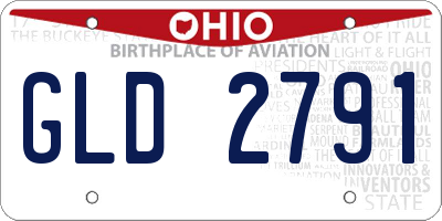 OH license plate GLD2791