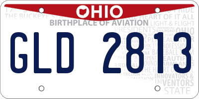 OH license plate GLD2813