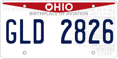 OH license plate GLD2826