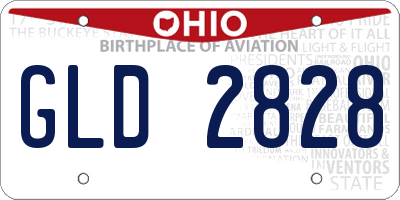 OH license plate GLD2828