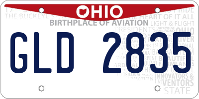 OH license plate GLD2835