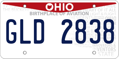 OH license plate GLD2838