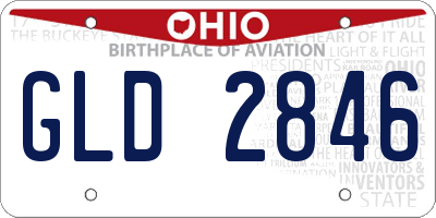 OH license plate GLD2846